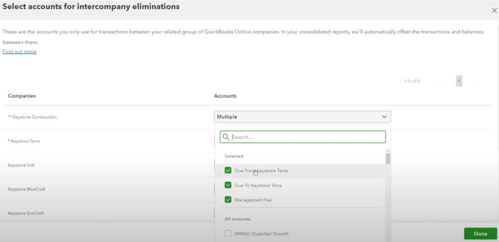 Intercompany eliminations